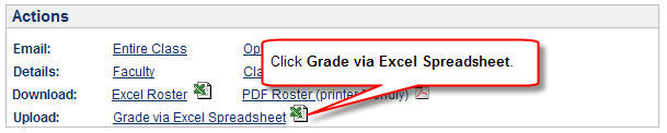 Grade via Excel Spreadsheet link