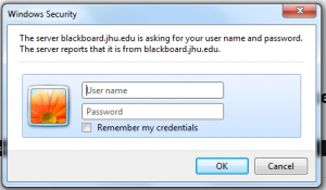 Windows security authentication dialog