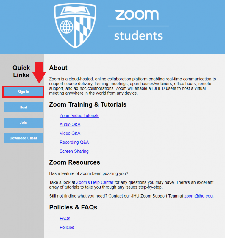 zoom sign up page