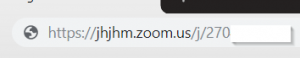 A meeting join link in the browser's address bar