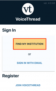 Select Find My Institution form the sign in page.