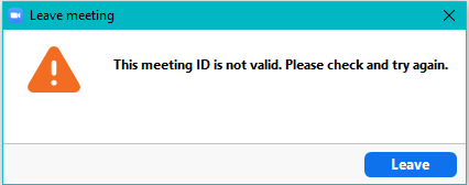 the meeting id is not valid zoom