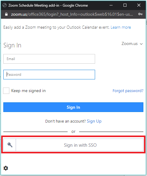 Click the Sign in with SSO button