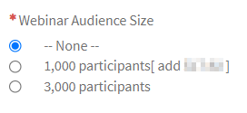 Webinar audience size selection