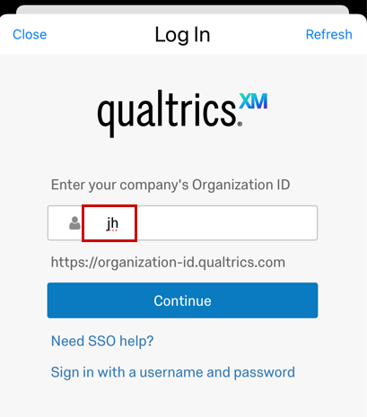 offline app organization ID