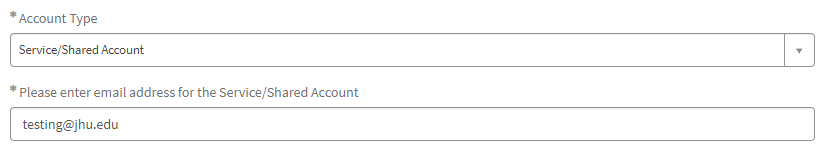 Service account text form