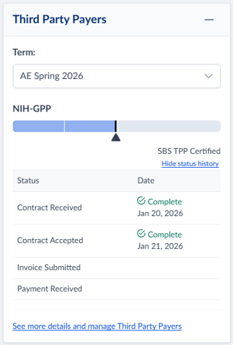 Third party payer dashboard feature
